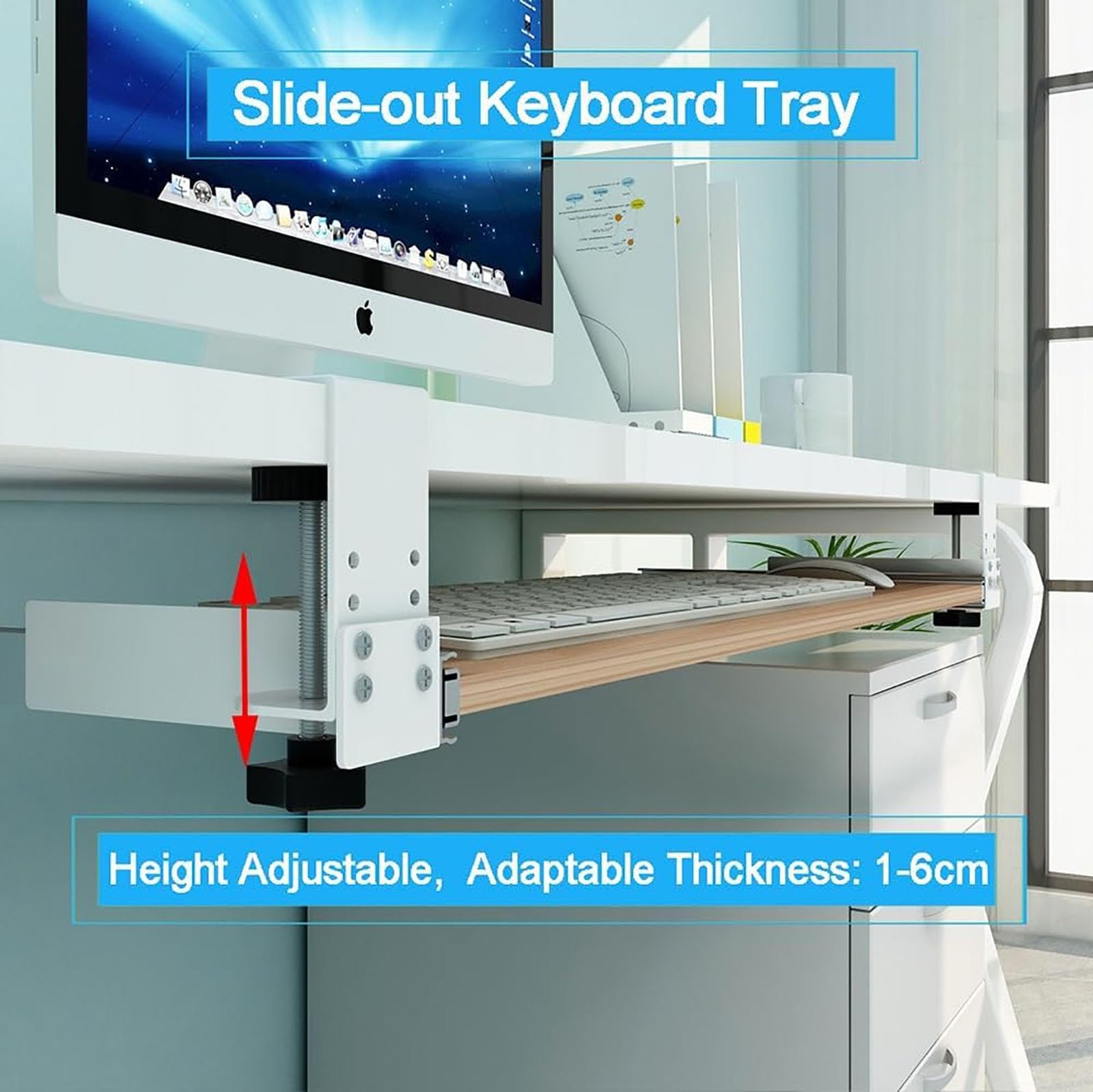 para Teclado Debajo del EscritorioAadjustable para Teclado y Ratón de Ordenador ómica Deslizante para Ratón y Teclado Extensor de Escritorio de Ordenador para Estudio en