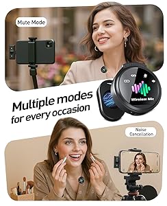 LID LIRDDY Mini Microphone for iPhone: 2PCS Wireless Lavalier Microphone for Android - Noise Canceling Magnetic Clip Lapel Mic - Vlogging & Pro Video Recording for Content Creators