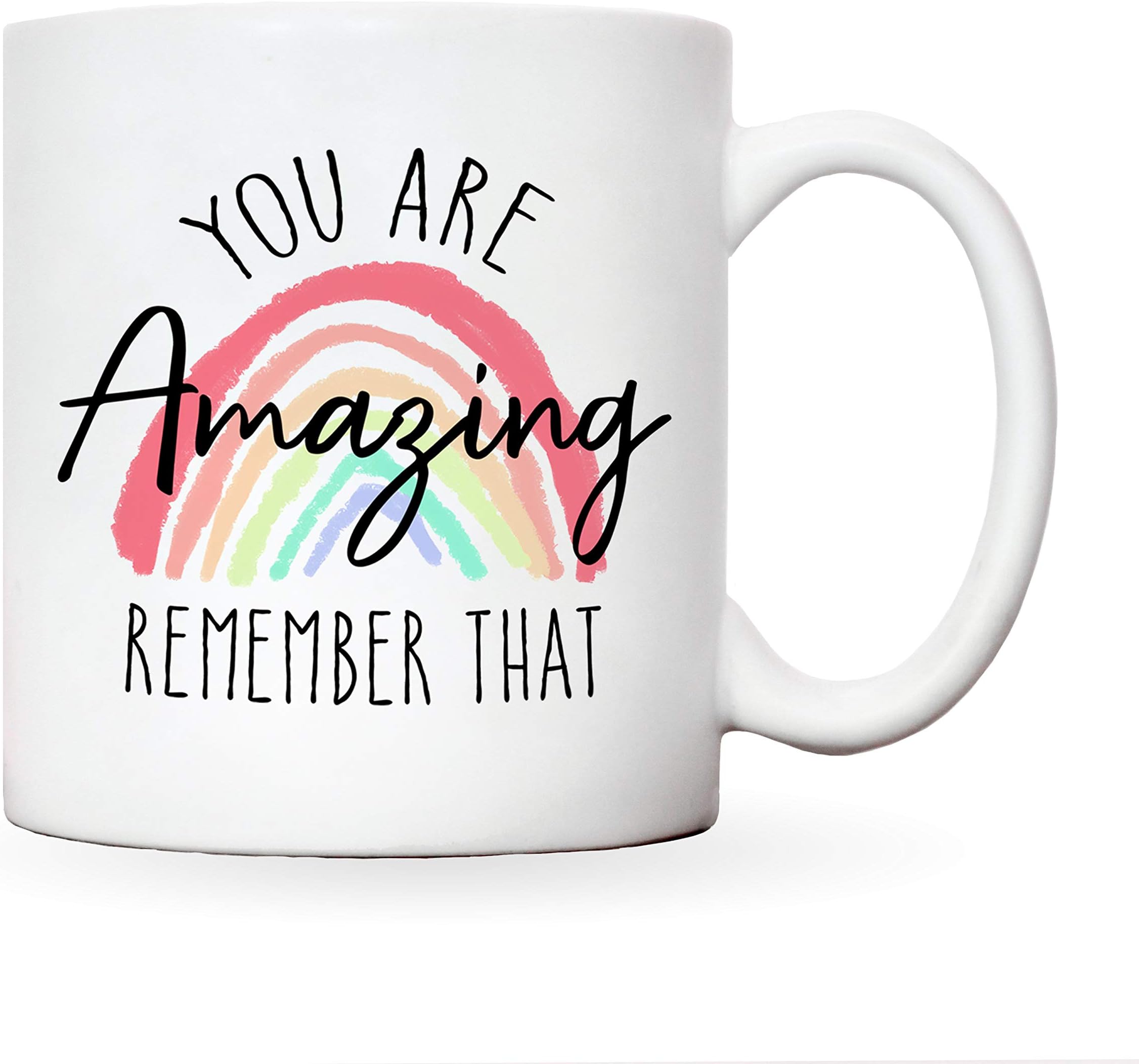 Rainbow gifts | You are amazing mug | motivational coffee cup | thank you NHS Keyworker gift | thinking of you/miss you gifts | inspirational gifts for women or men