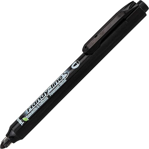 Miniatura 9 de Pentel Handy-line S - Marcador permanente retráctil y recargable, barril rojo, tinta roja, caja de 12 unidades (NXS15-B)