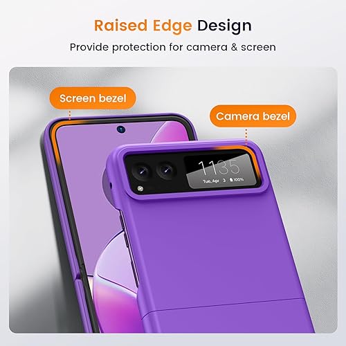 Miniatura 4 de NULETO Funda para Moto Razr 2023 Funda ultradelgada para Motorola Razr 2023 con carga inalámbrica, funda delgada y rígida de policarbonato a prueba