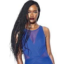 Sensationnel Ruwa 4x4 Braided Wigs Senegal Twist 32-inch Cloud 9 synthetic with 4x 4 lace parting with baby hair water repellent fast dry - RUWA Senegal Twist 32 Inch 1B