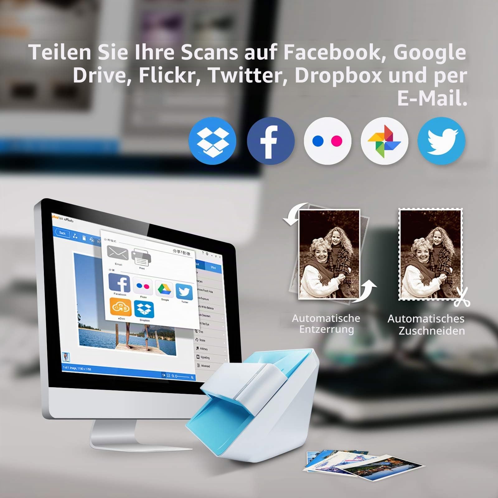 Plustek ePhoto Z300 Fotoscanner 600 x 600 dpi USB Einzugssensor