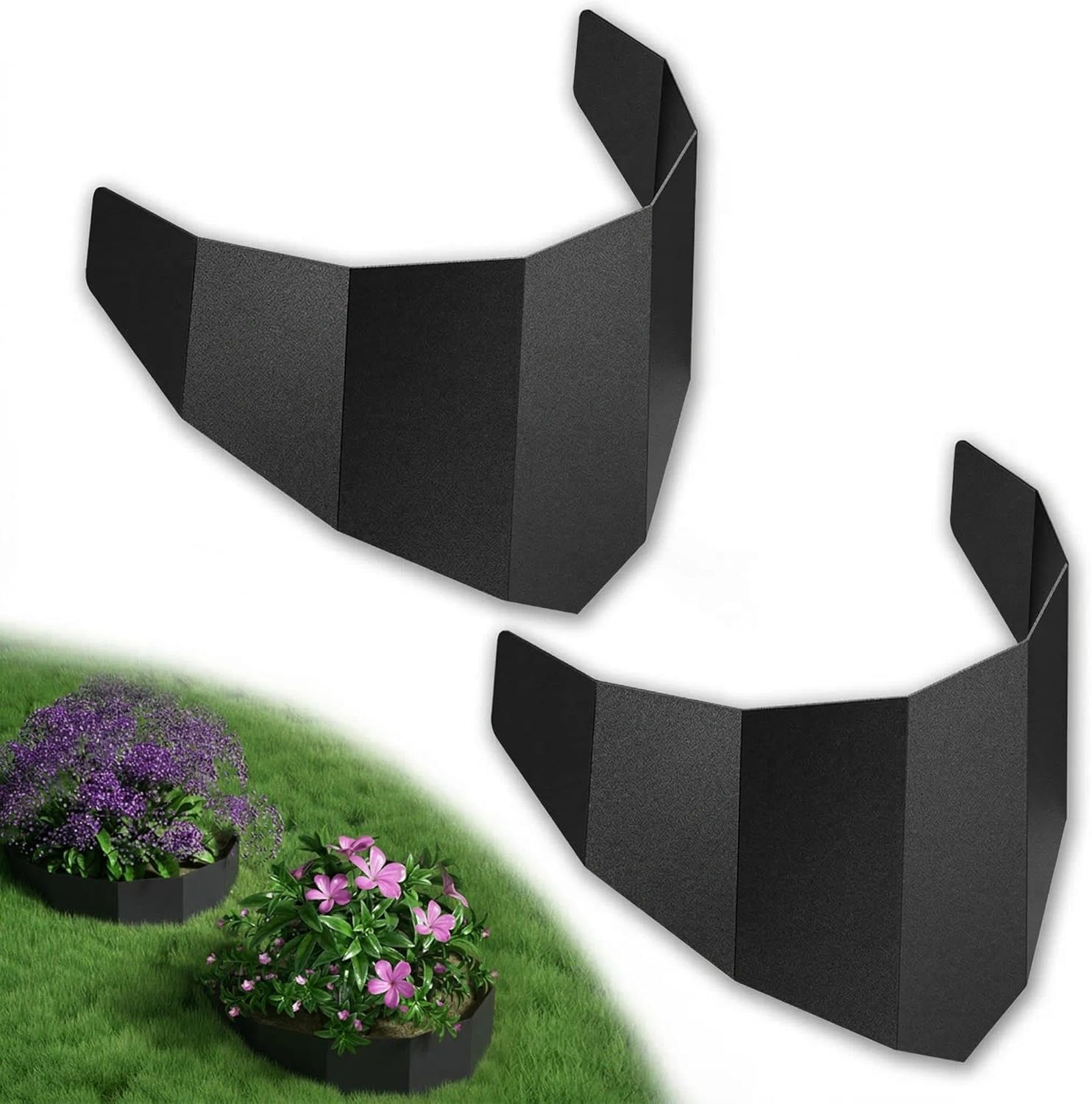 Decoroca Hillside Planter for Slope - Innovative & Durable Terrace-Style Planters for Slope Gardening - Prevent Soil Erosion, Beautify Hillsides & Landscapes - Outdoor - 40" W x 18" H/Set of 2 - Black