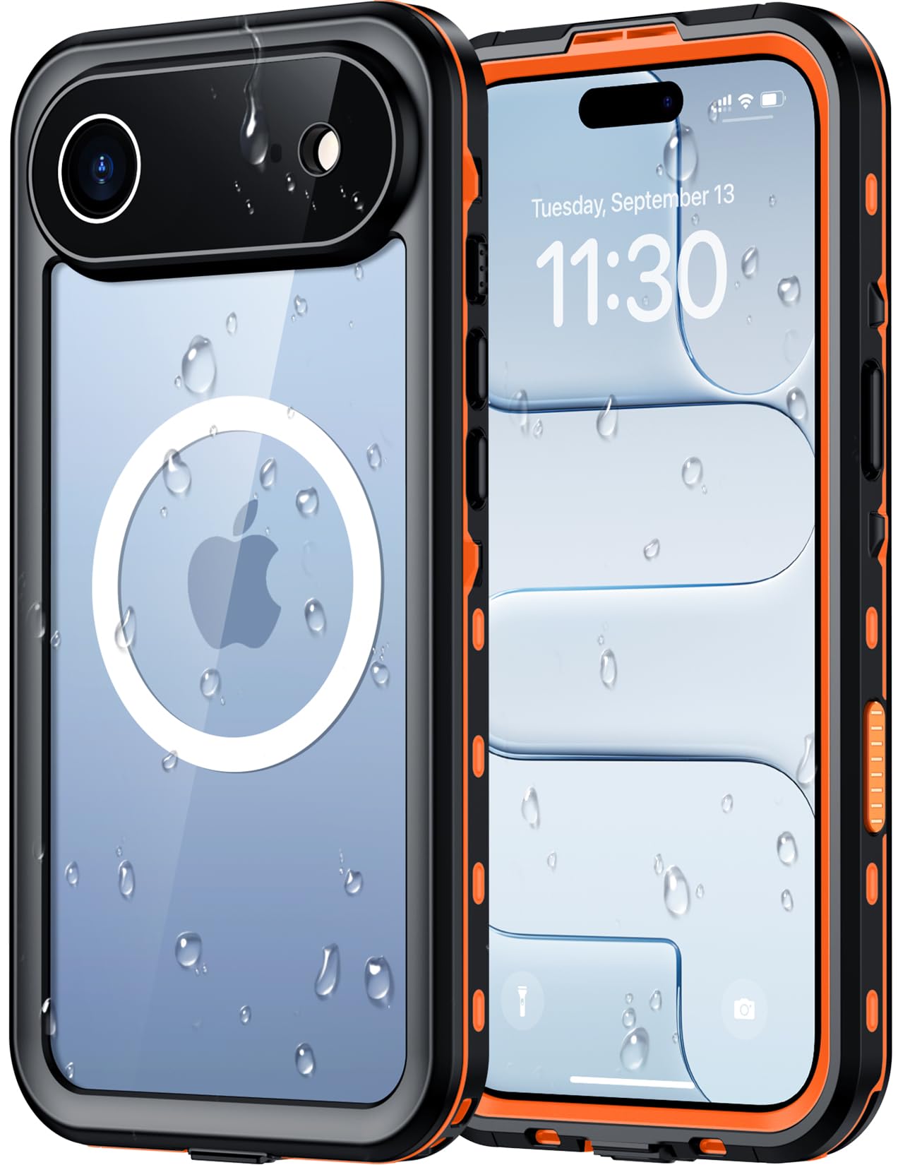 Red2Fire Funda Impermeable para iPhone Air, Protector de Pantalla Integrado y Protector de cámara, Compatible con MagSafe, Cuerpo Completo, a Prueba de Golpes, IP68 Impermeable, Resistente al Polvo