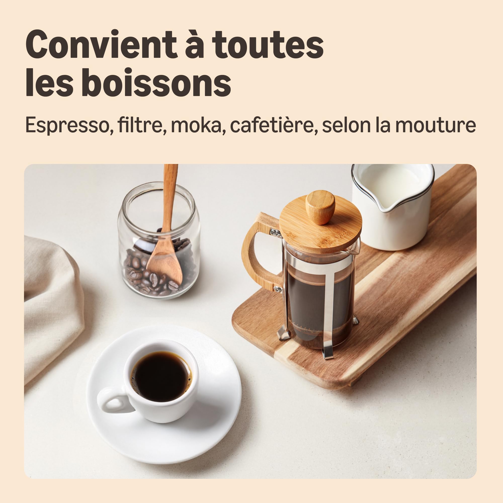 by Amazon House Blend Grains de café, 100% Arabica, Torréfaction Moyennement Poussée, 2kg, 2 lot de 1kg - Certifiés Rainforest Alliance