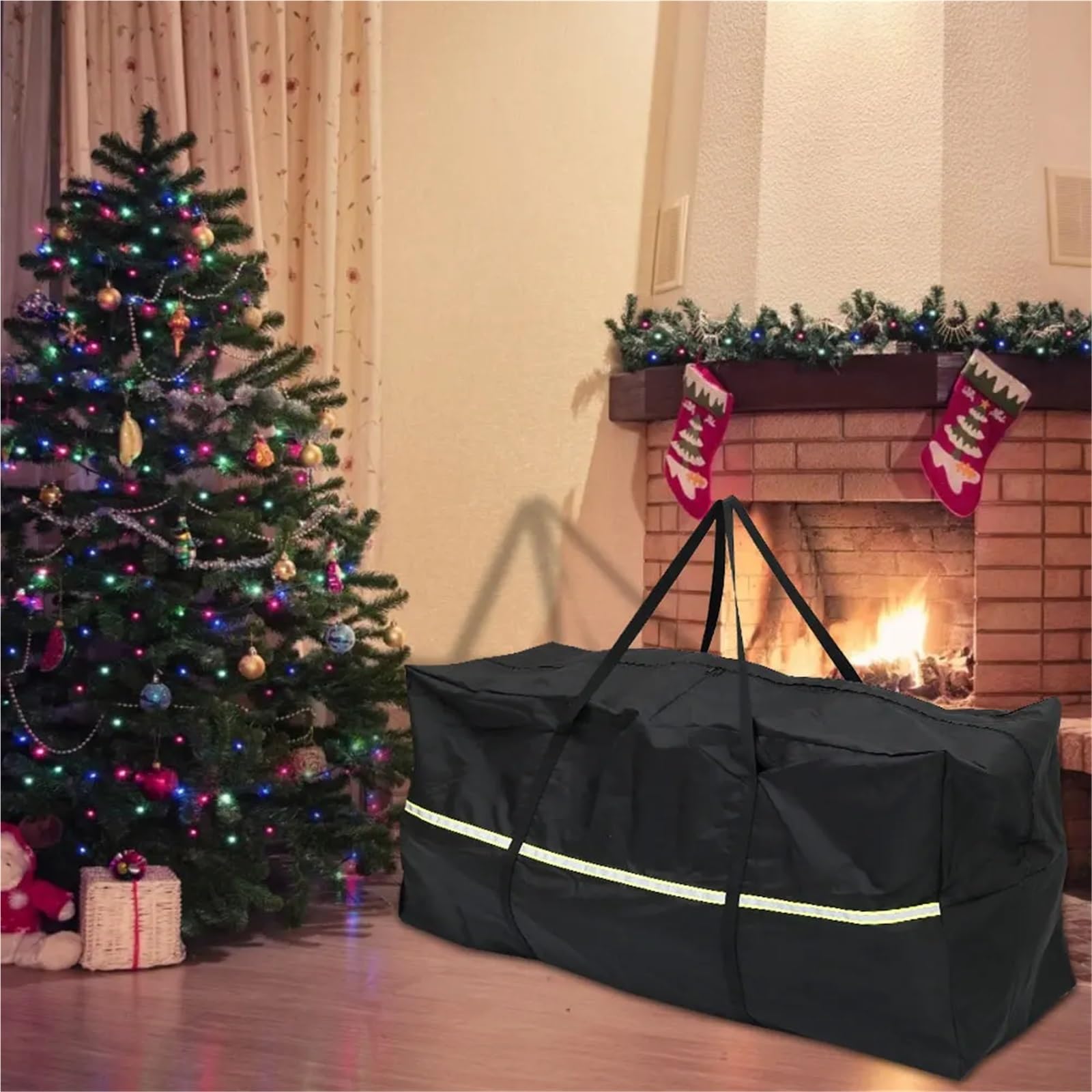 Borsa per Cuscini da Esterno Borsa portaoggetti for Cuscini da Giardino, Impermeabile, in Tessuto Oxford 210D Resistente, for Albero di Natale(210D 173x76x51)