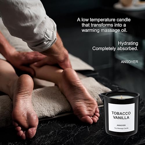 Miniatura 3 de ANSOYER Vela de aceite de masaje para hombres, cuidado corporal ultra hidratante con aceite de soja, vela de aceite corporal, 8.1 onzas, regalo
