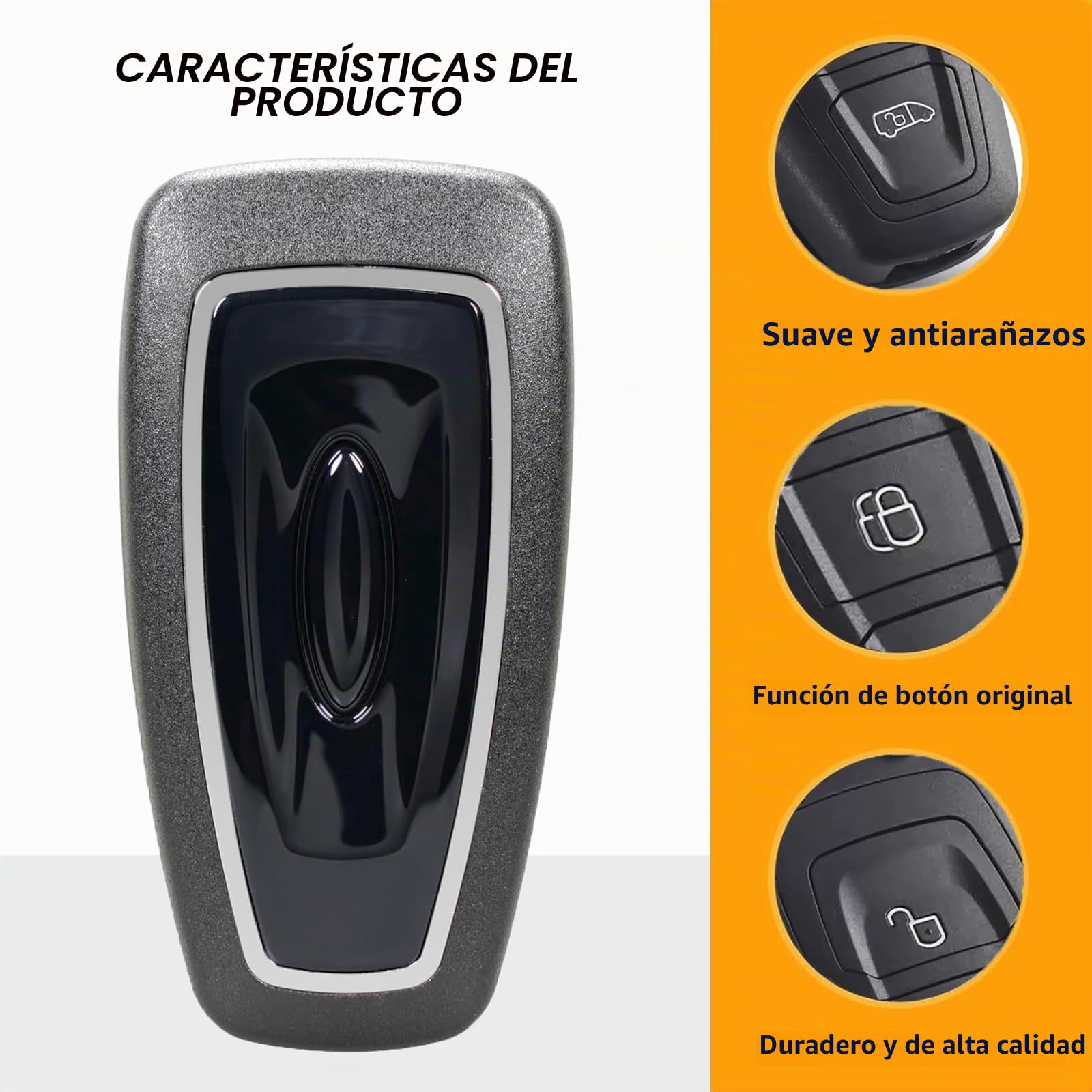 Ford - Llavero remoto plegable de 3 botones con hoja HU101 | Compatible con Ford Tourneo/Transit Custom/Connect Transit MK8 VAN, carcasa de llave inteligente