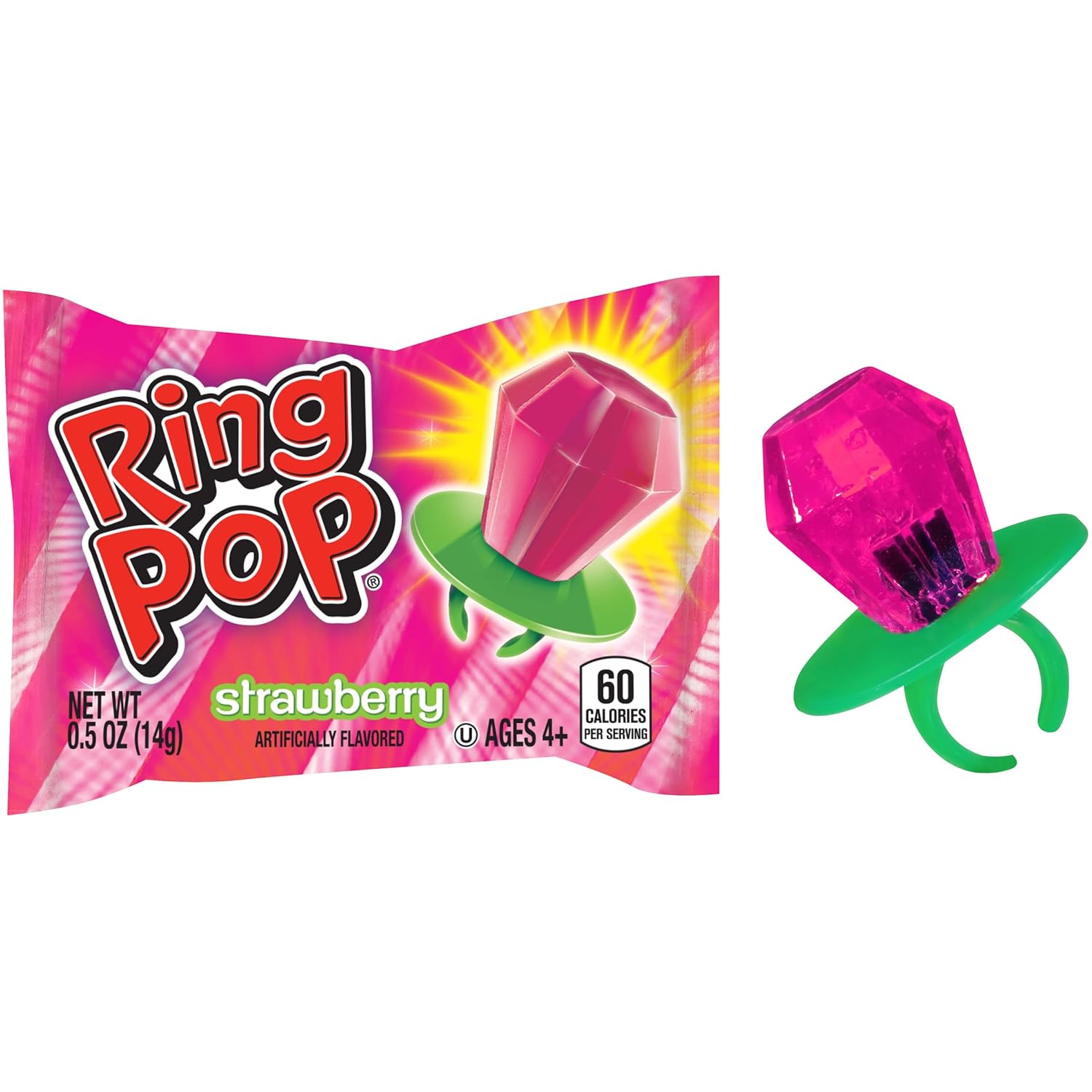 Ring Lollipops Variety Pack, 24 Count Assorted Flavors, Individually Wrapped Bulk Lollipop
