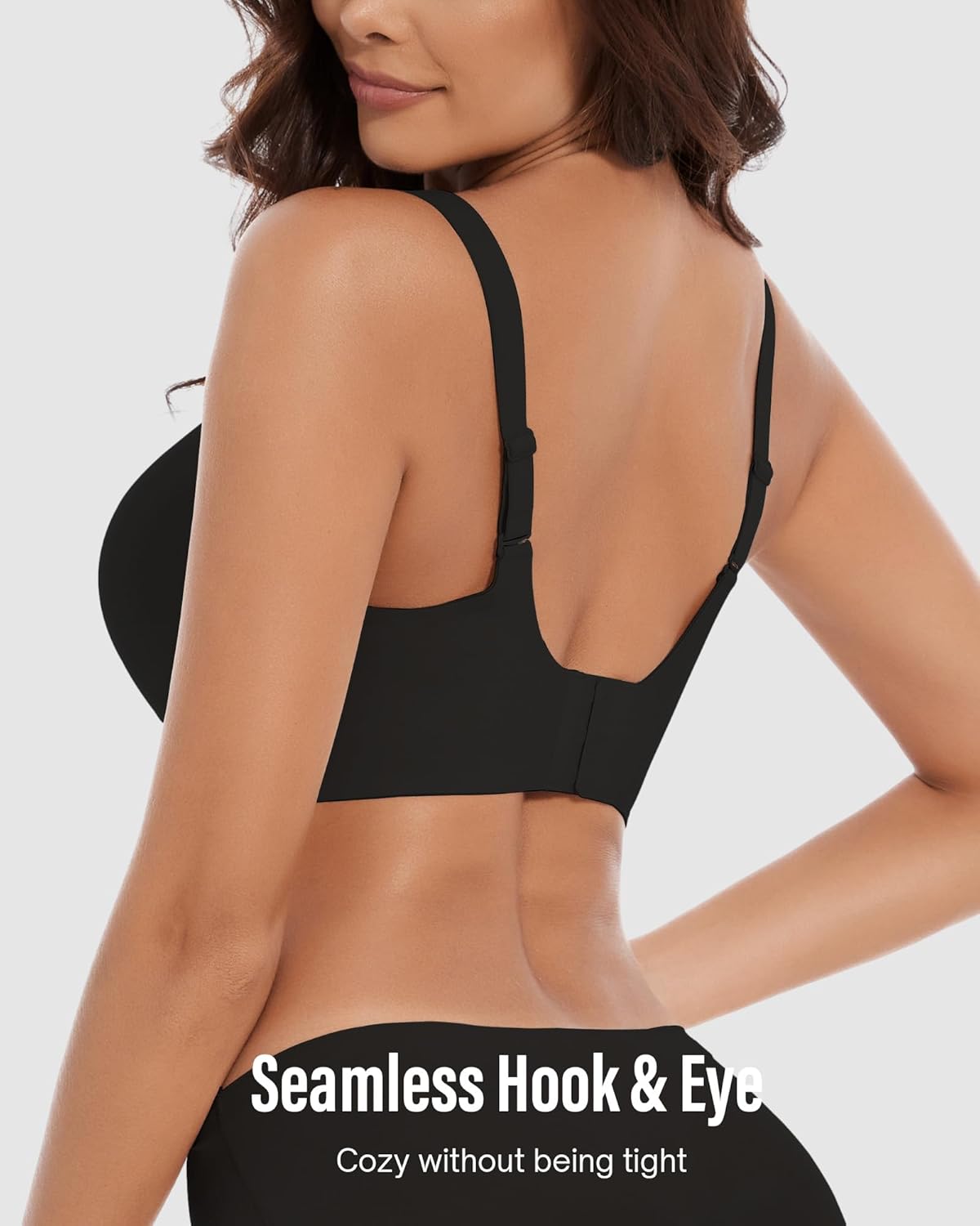 Womens Seamless Bras No Underwire Push Up V Neck Wireless Bralettes with Soft Support Full Coverage Floral Bra - Image 4