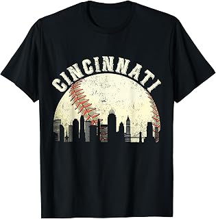 Cincinnati Vintage Baseball Tee Distressed Gameday Retro T-Shirt