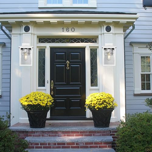 Miniatura 6 de Lámpara de pared para exteriores del atardecer al amanecer, apliques de pared rústicos con vidrio sembrado para porche delantero, linterna de pared