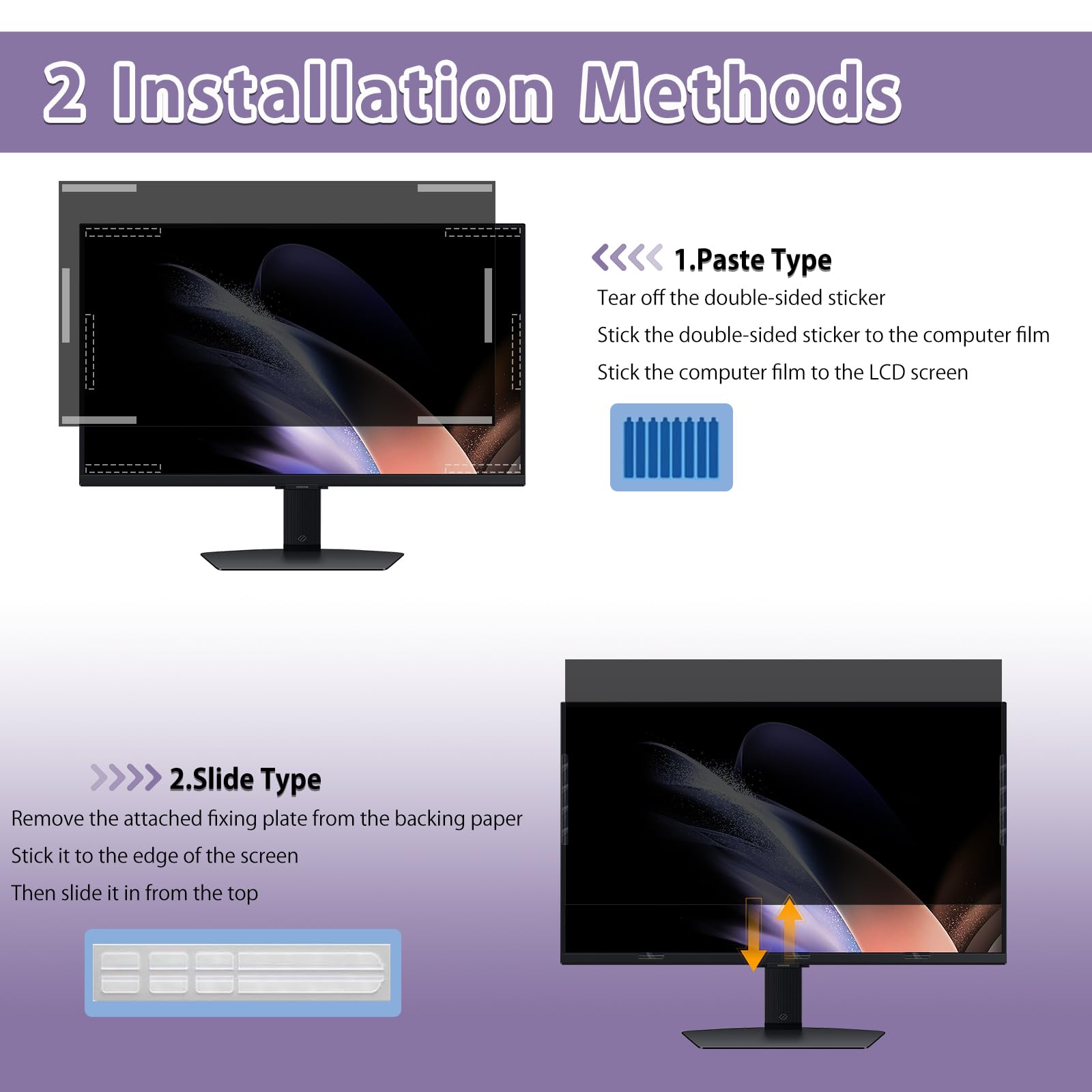 Pantalla de Privacidad 24 Pulgadas, Filtro Privacy Screen Anti UV Protector de Pantalla para Portátil 16:9