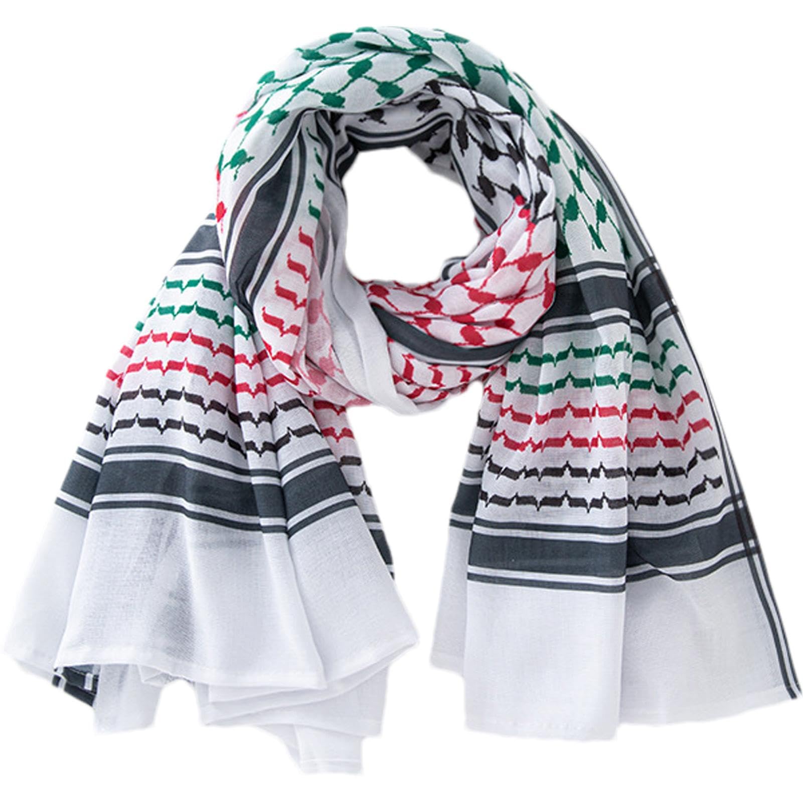 Woestijn Shemagh Rood en Wit voor Heren en Dames - Palestijnse Arabische Keffiyeh - Stijlvol Cadeau voor Kerst Woestijn Shemagh Rood en Wit voor Heren en Dames - Palestijnse Arabische Keffiyeh - Stijlvol Cadeau voor Kerst