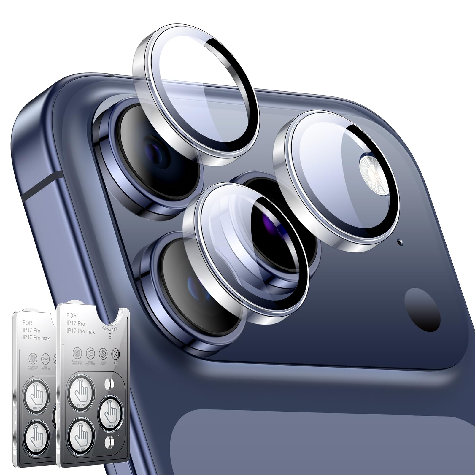 LK 2 Pack for iPhone 17 Pro/17 Pro Max Camera Lens Protector, Clear
