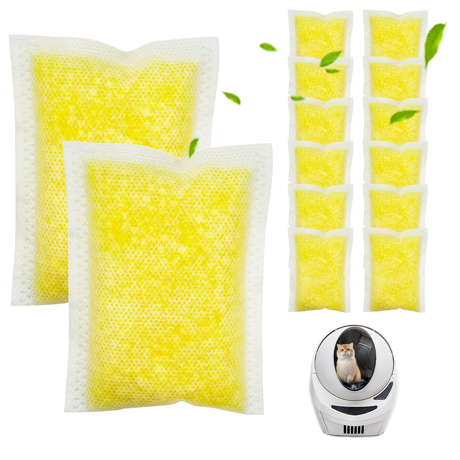14 Packs Cat Litter Deodorizer Compatible with Whisker Odor Trap Pack Refills Litter Robot 4 Filter, Cat Litter Odor Eliminator for Self-Cleaning Litter Box Accessories, Cat Box Deodorizer
