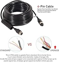 Vista 4 de DALLUX Cable de cámara de respaldo de 4 pines, cable de extensión de aviación de energía de video para vehículo, automóvil, cámper, autobús