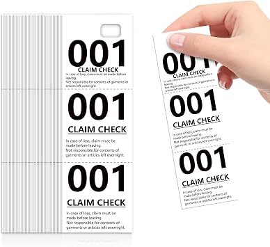 500 Pcs Coat Check Tickets Bulk Paper Coat Room Tags Coat Checks Coat Check Numbers Coat Check Tags Claim Ticket 1.7 * 5inch White