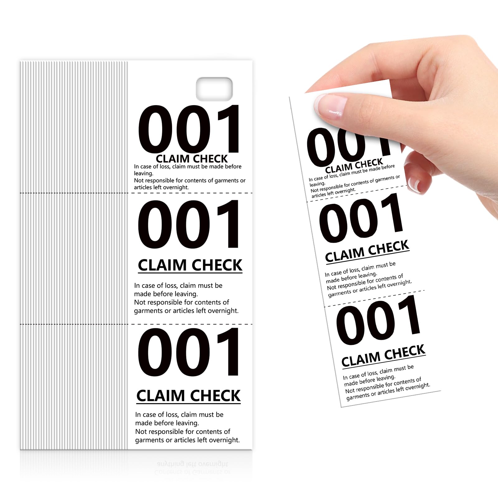 500 Pcs Coat Check Tickets Bulk Paper Coat Room Tags Coat Checks Coat Check Numbers Coat Check Tags Claim Ticket 1.7 * 5inch (White)