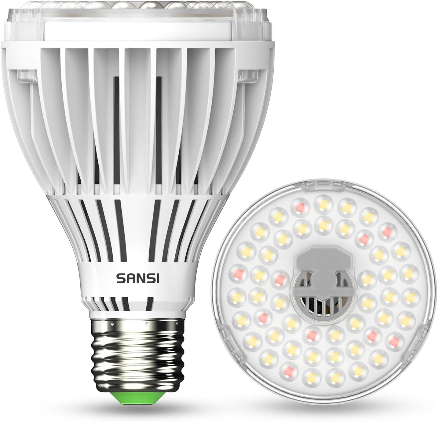 300W Equivalent LED Grow Light Bulb, PAR25 30W 5000K+660nm Full Spectrum Grow Bulb for Indoor Plants, 25,000 Hours Lifespan Plant Lights with E26 Base