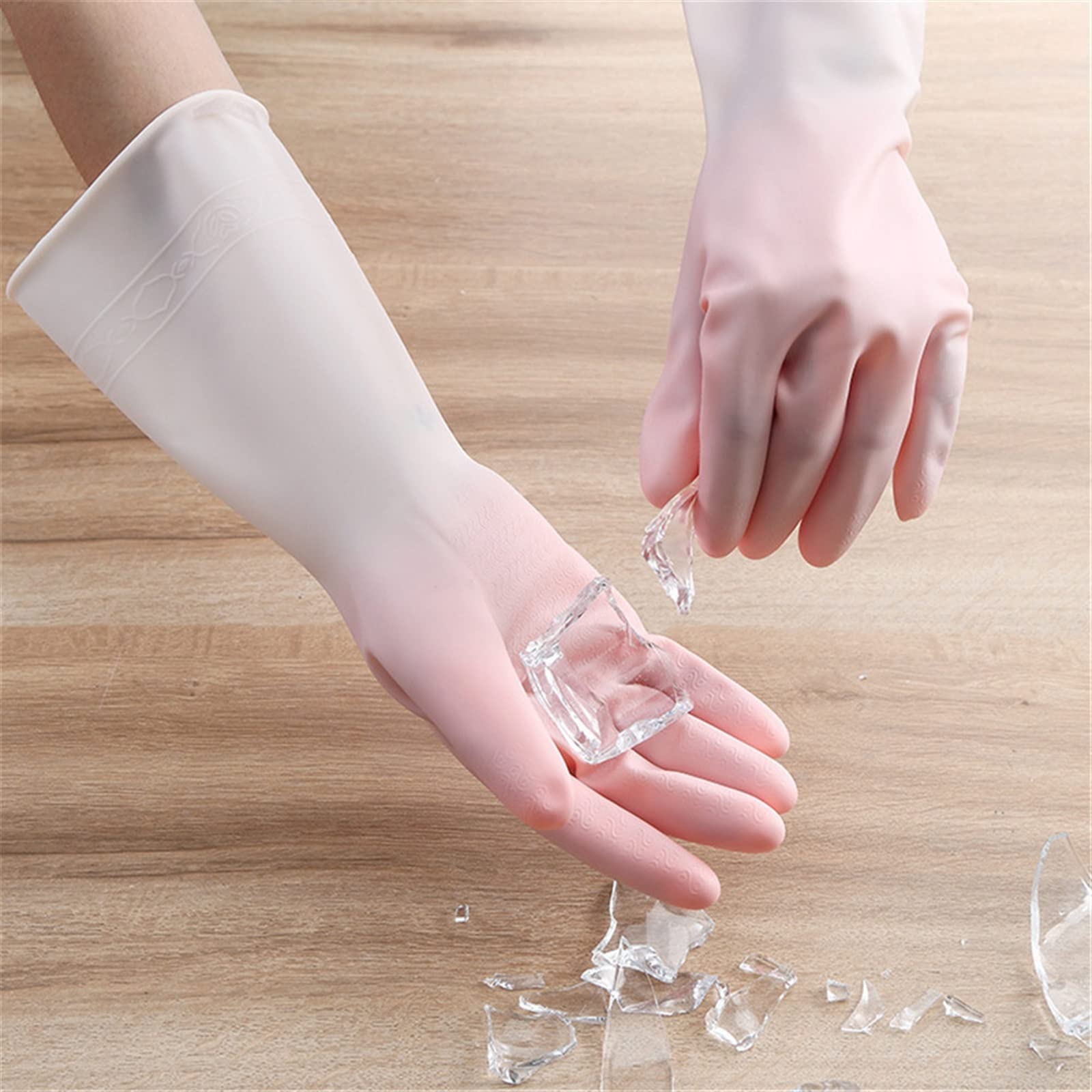 Guantes domésticos de lavado de caucho impermeable Cleaning Gloves, Washing Dishes, Cleaning Gloves, Scrubbers, Dishwashing Sponges, Rubber Gloves, Cleaning Tools(Green)