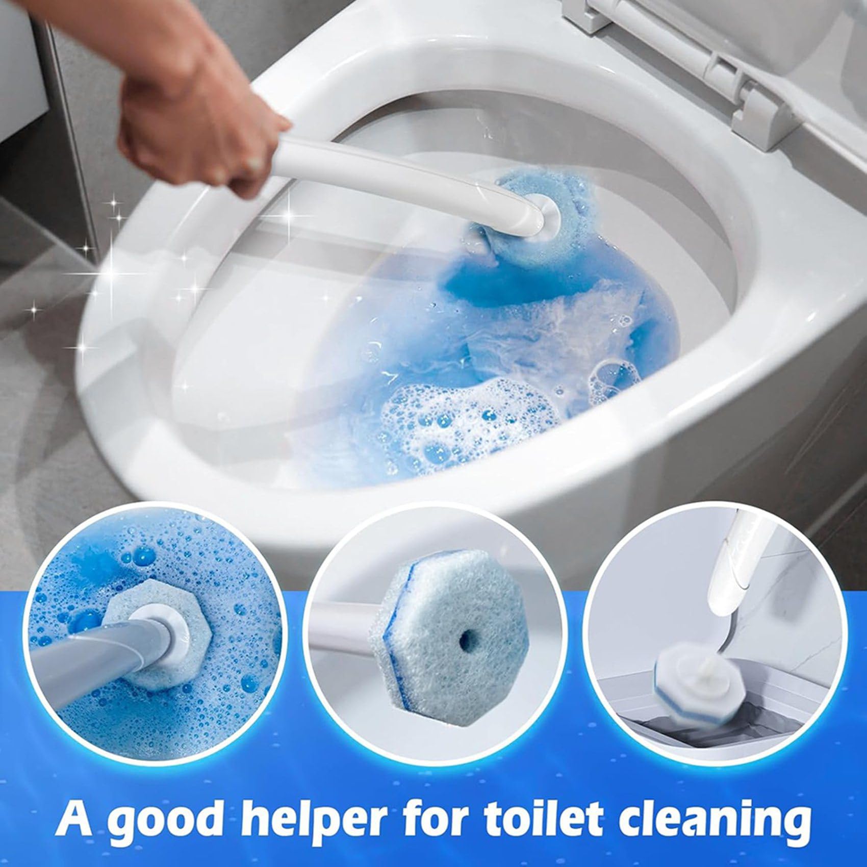 100 recambios mejorados de cabezal de varita Dispo para una limpieza eficaz del inodoro y el baño, perfecto para un mantenimiento fácil y eficiente del hogar