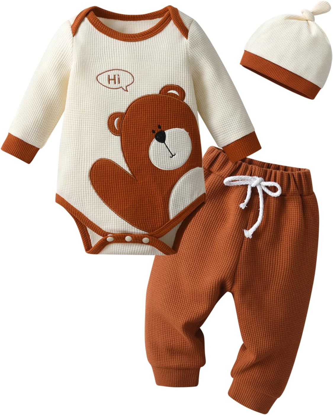 Awxoder Baby Boys Clothes Bear Print Long Sleeve Tops + Pants 3Pcs Outfit Set Awxoder Baby Boys Clothes Bear Print Long Sleeve Tops + Pants 3Pcs Outfit Set