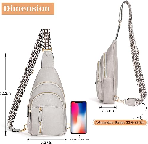 Miniatura 6 de SUOSDEY Sling Bags for Women Crossbody Leather Sling Backpack Chest Bag Shoulder Bags for Casual Traveling Hiking Cycling