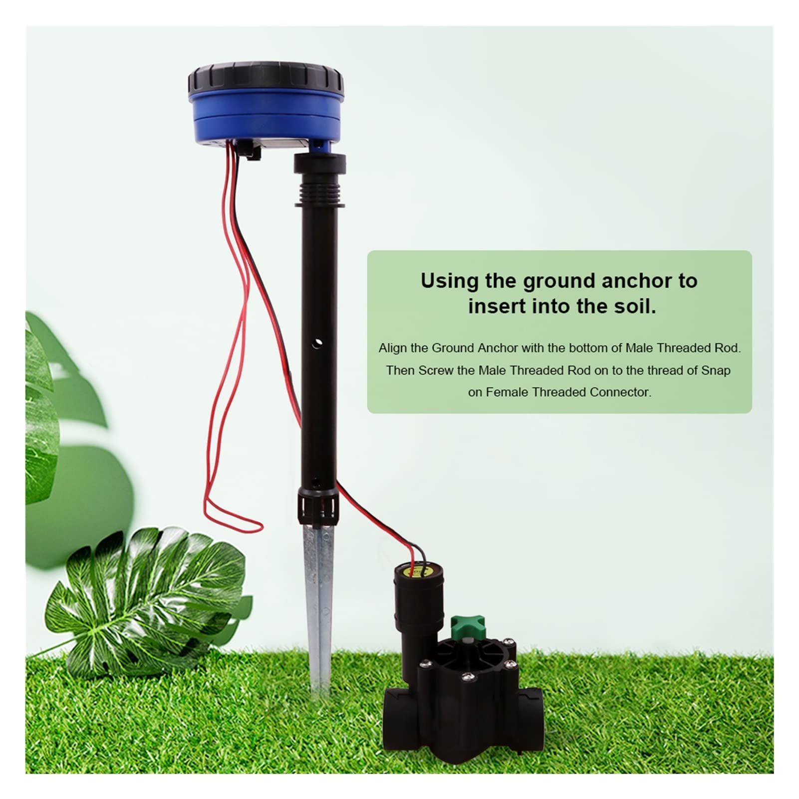 Temporizador de riego por aspersión inteligente 1 estación Jardín Riego automático Controlador de entrada de 3 V CC Temporizador de agua Sistema de riego utilizado con válvula solenoide de 9-12 V CC