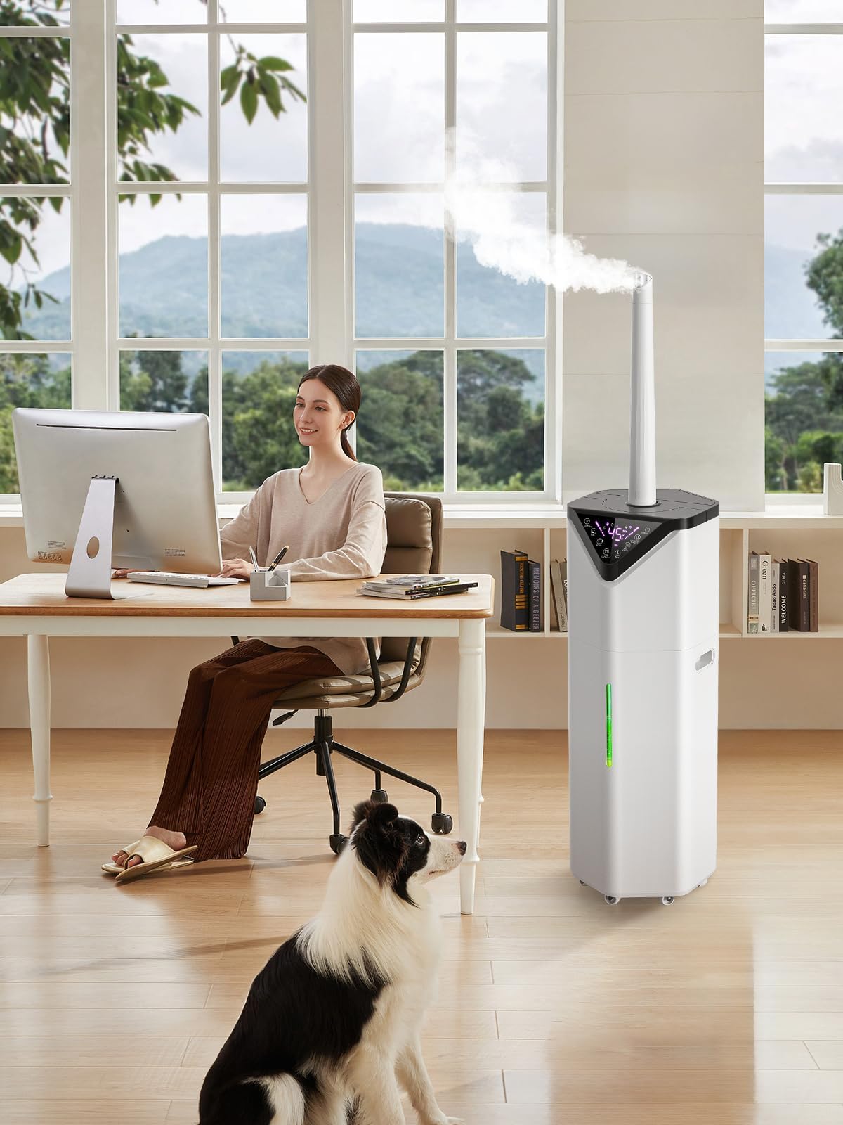 Humidificadores grandes de 19L/5 galones para dormitorio, 2800 pies cuadrados, humidificadores silenciosos para habitación grande, humidificador de suelo con 3 modos de niebla y tubo de niebla