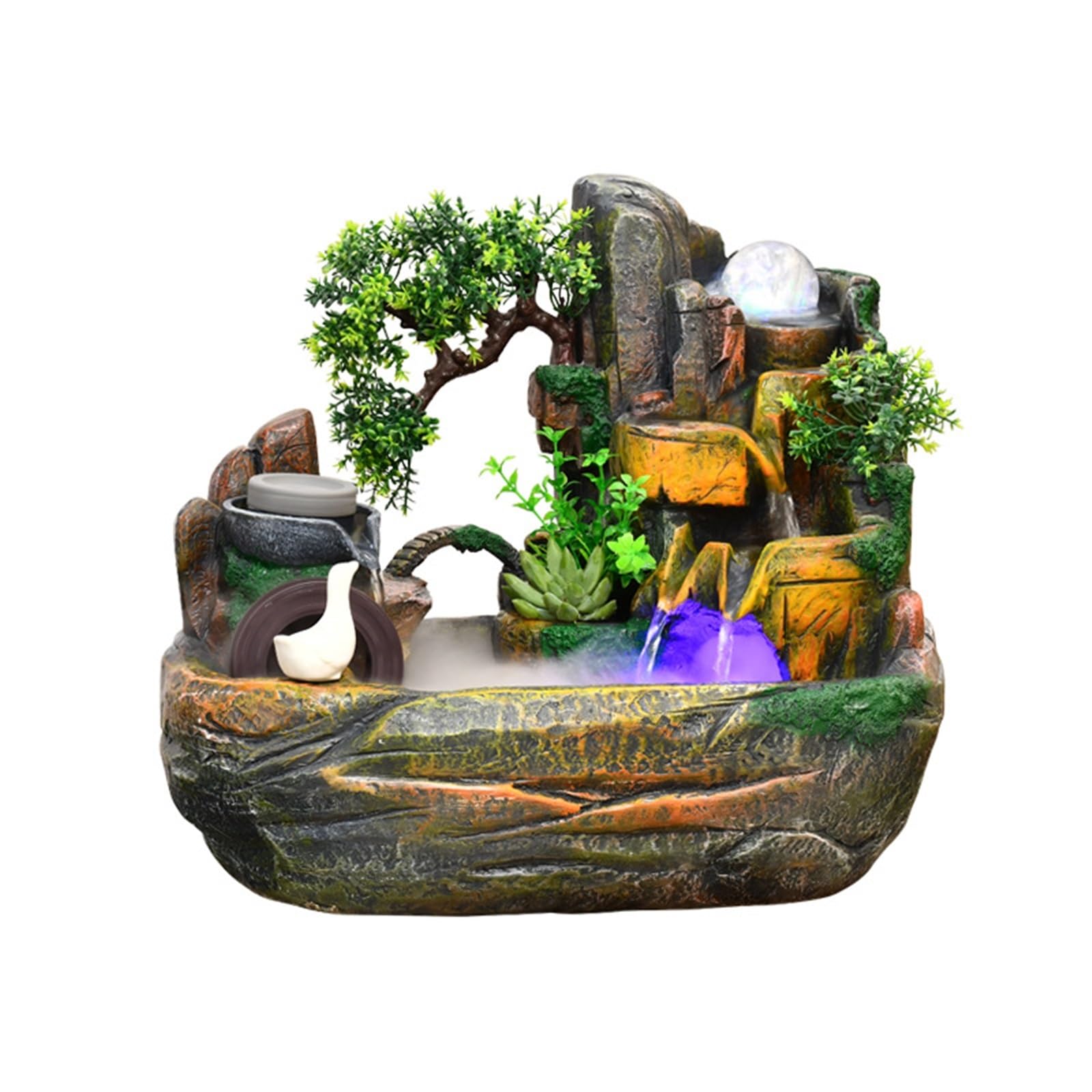 Tabletop Rockery Water Fountain, Indoor Circulating Water Landscape Ornament, Relaxing Water Feature with Recirculating Pump, Decorative Rock Sculpture