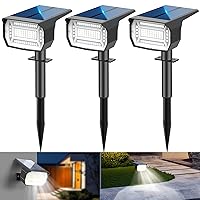 LOTMOS 3Pcs Faretti Solari da Esterno, 72 LED Lampade da Giardino 3 Modalità IP67