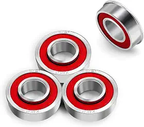 XIKE Conjunto de 4 Rolamentos de Esferas Flangeados, Diâmetro Interno de 5/8" X Diâmetro Externo de 1-3/8", Aplicáveis para Substituição de Rodas de Cortadores Deg, Carrinhos de Mão, Guinchos