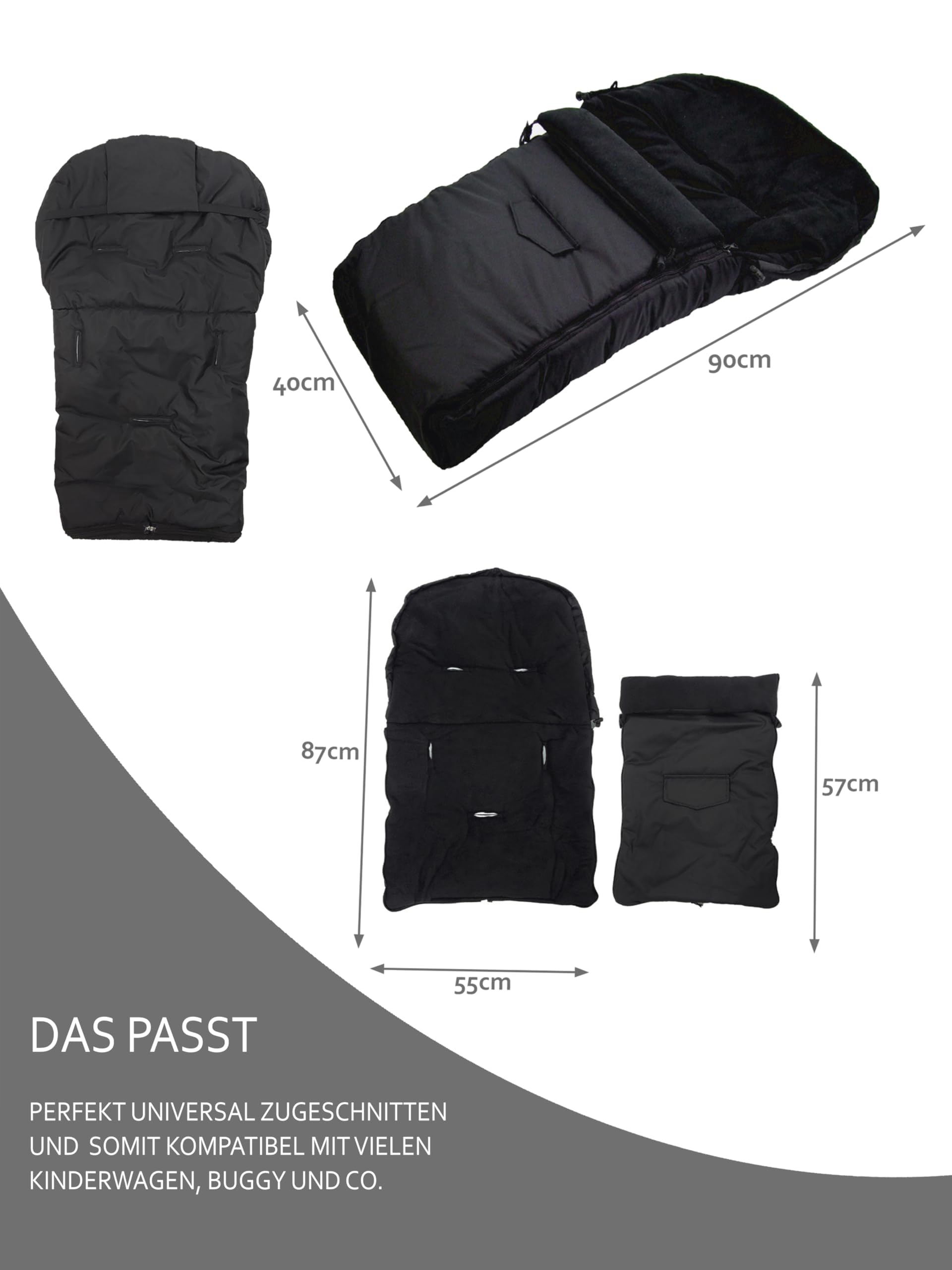 Offerta combinata [slitta in legno + sacco nanna invernale universale, 90 cm), slittino con schienale e corda di traino, adatto per ovetto, passeggino, passeggino con pile termico (arancione)