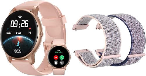 Parsonver Reloj inteligente PS01G con paquete de llamadas Bluetooth con correa de reloj PSWB1G de 0.866 in