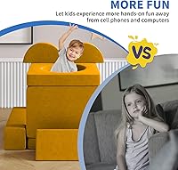 Vista 15 de 12 sofás modulares de juego para niños con 2 bolas y túnel, sofás de juego para niños pequeños para sala de juegos, sofás modulares para juego