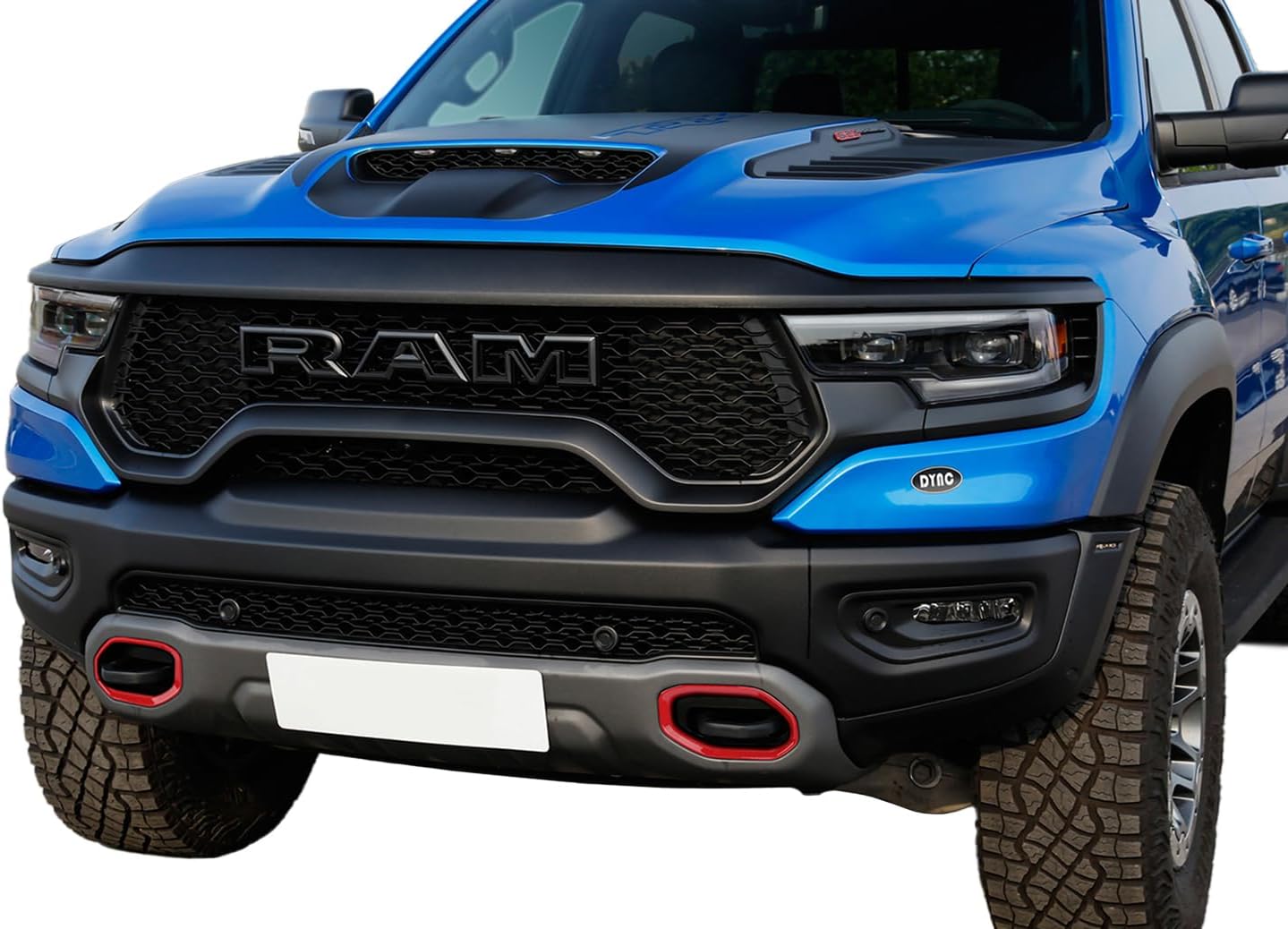 Front Bumper Trailer Cover Tow Hook Decoration Frame Bezel Trim for Dodge Ram 1500 TRX 2018-2025 Exterior Accessories (Red)