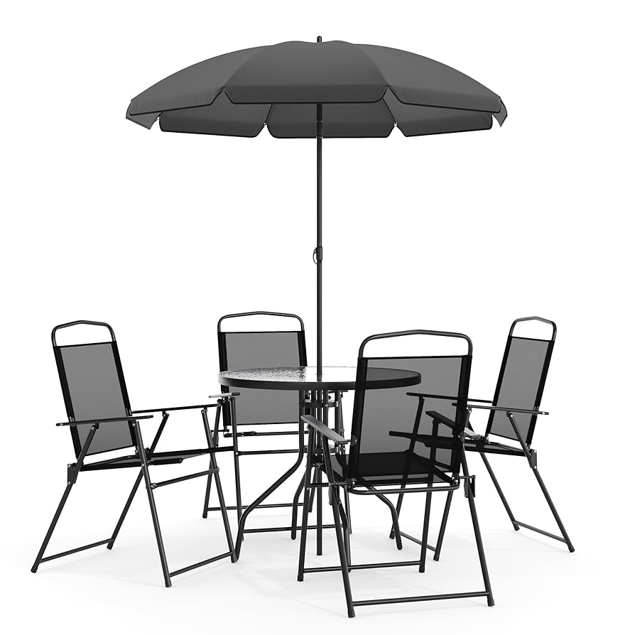 Amazon.com : Flash Furniture Nantucket 6-Piece Patio Dining