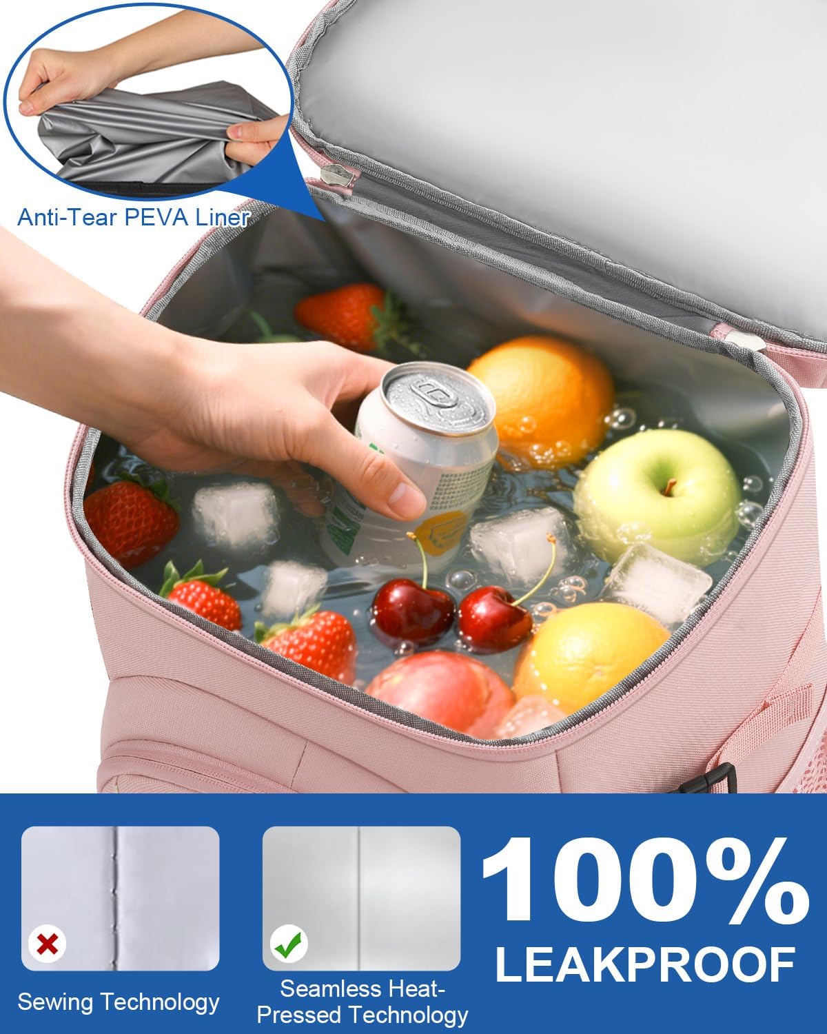 Cooler Backpack for Men Women Insulated Waterproof Backpack Cooler Leak Proof Cooler Bag Lightweight Lunch Backpack for Camping Beach Travel Picnic - Image 4