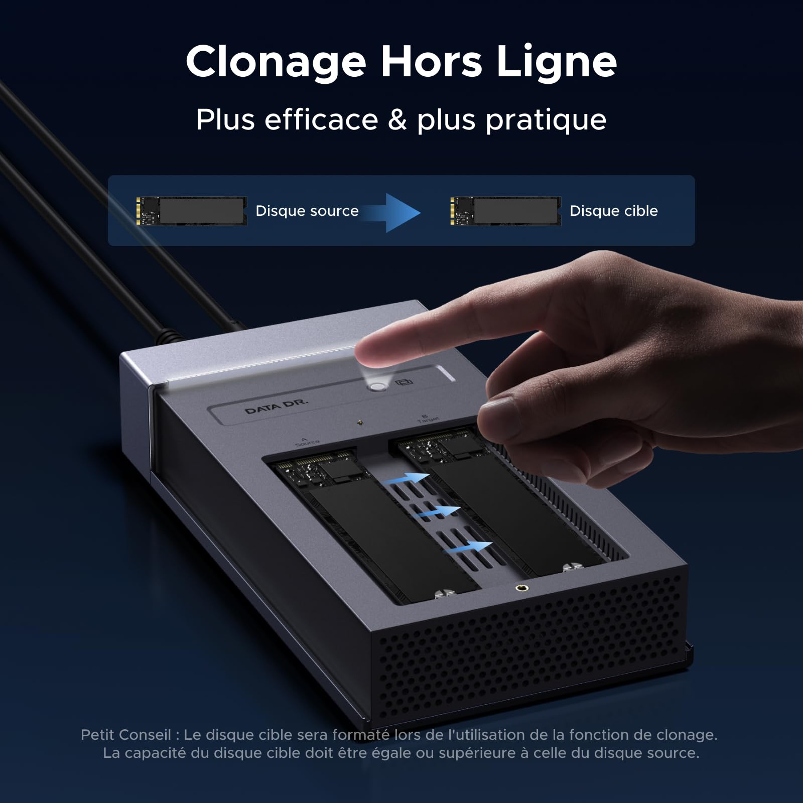UGREEN Station Double Baie M.2 NVMe USB4 40Gbps, avec Ventilateur de Refroidissement, Compatible Thunderbolt 5/4/3, Raid et clonage Hors Ligne pour disques durs.