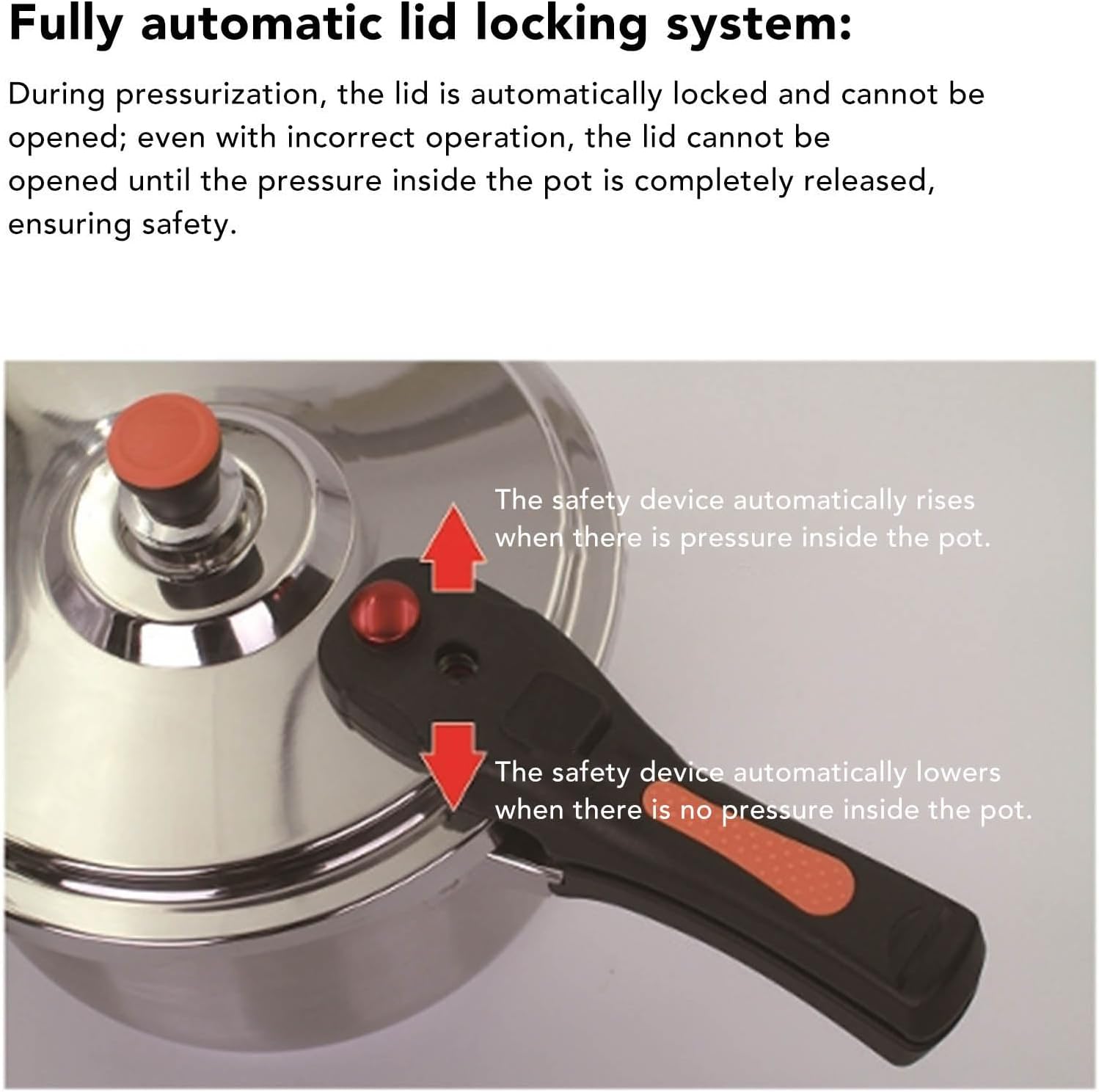 Pressure Cooker Stainless Steel Pressure Canner 80kpa Fast Cooking Safe with Safety Valve for Induction Gas Electric Stove (4L)