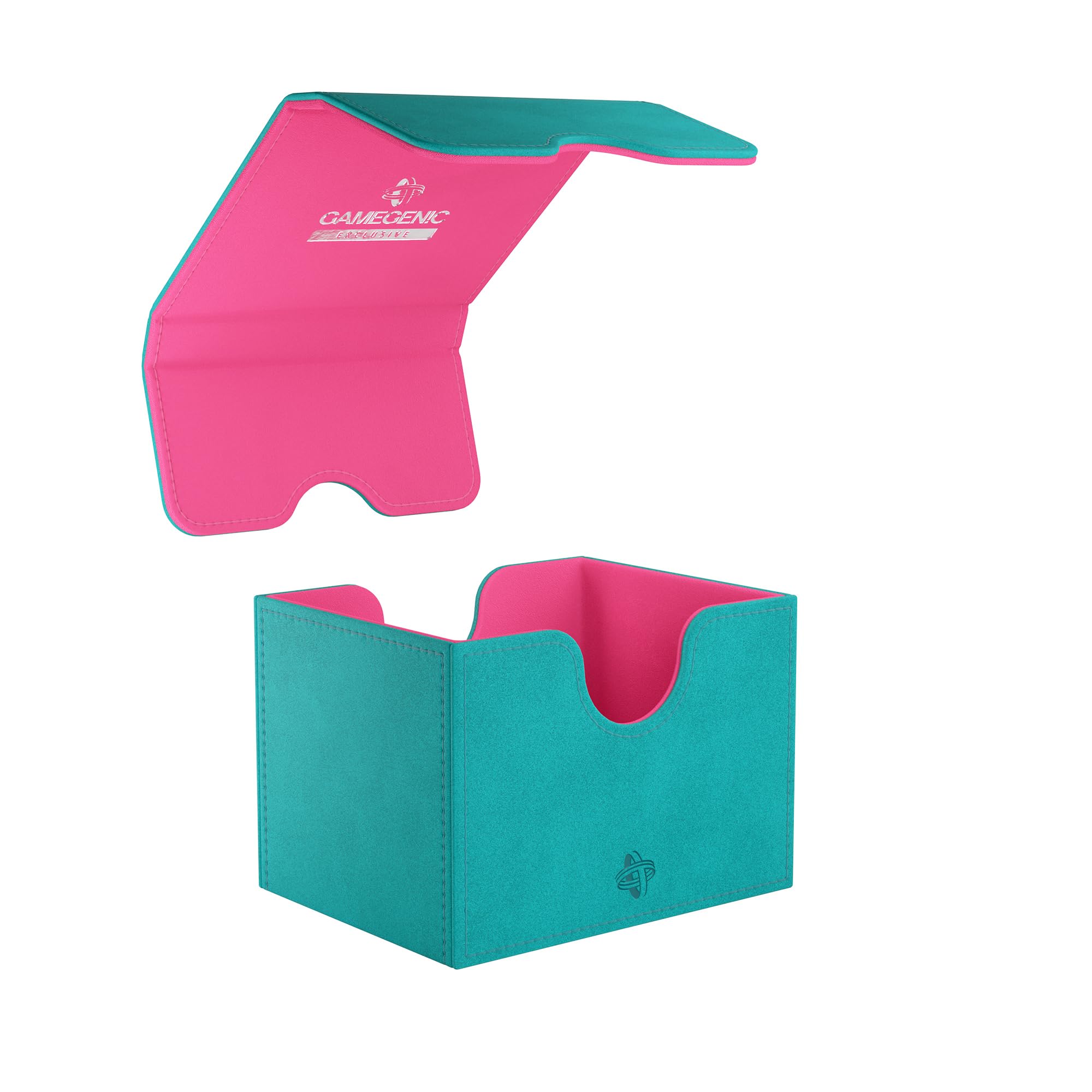 Gamegenic Sidekick 100+ XL Teal/Pink, Accesorio de Juego, Diseñada con capacidad para hasta 100 cartas en doble funda