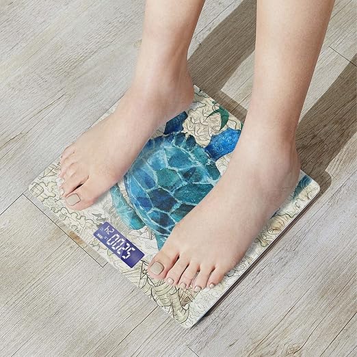 Báscula de Baño Digital de 400 Libras con Pantalla Retroiluminada Retro Turtle miniatura 5