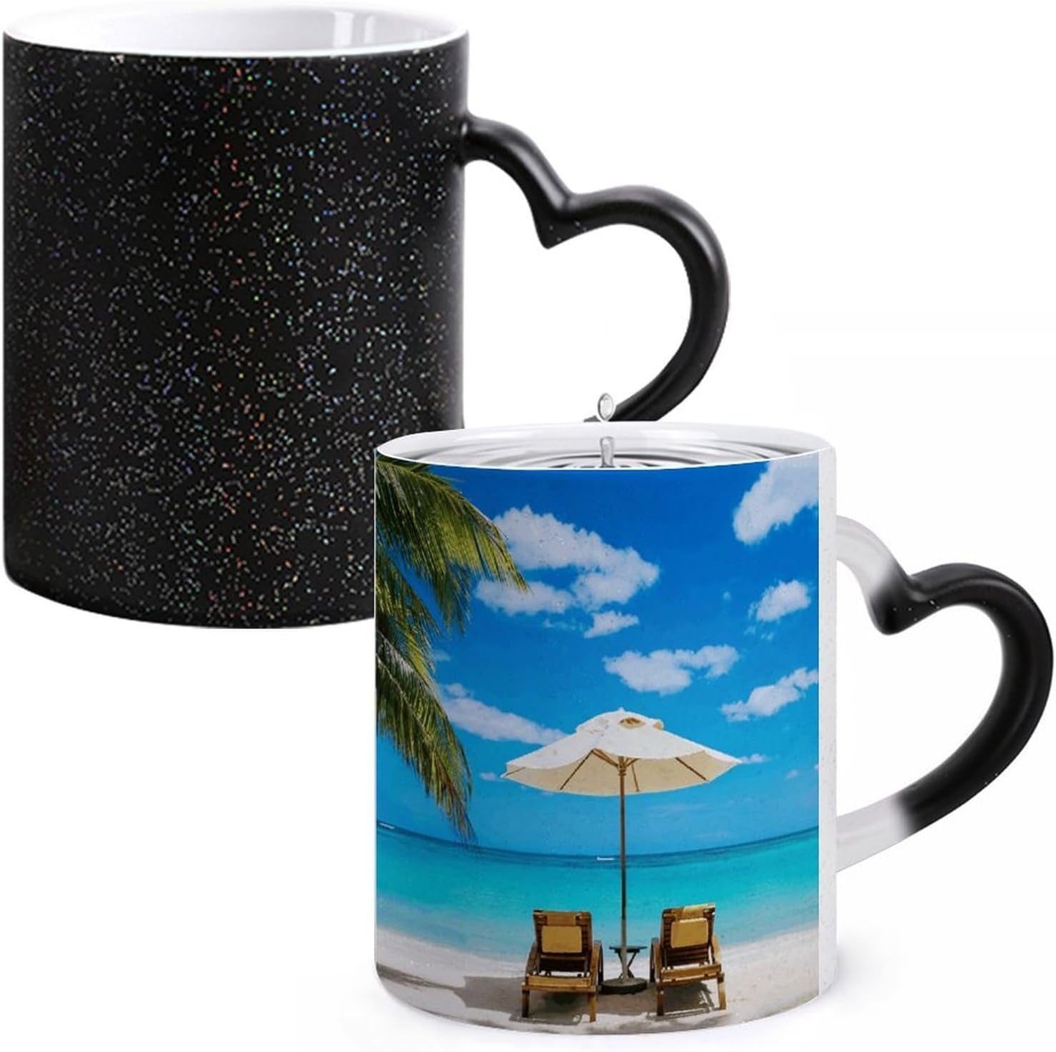 Color Changing Mug, Novelty Coffee Magic Cup, Beach Illustration image 3