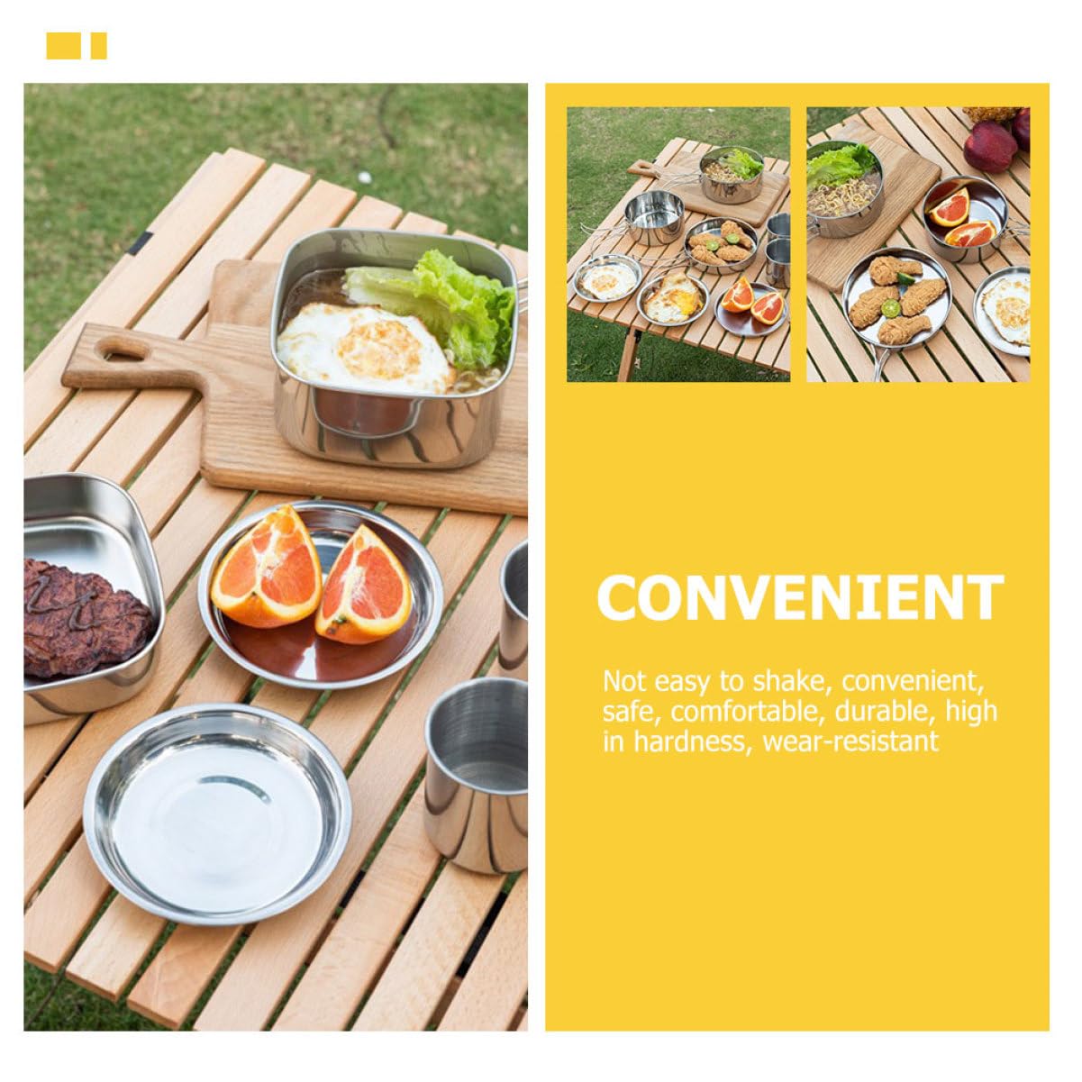 Happyyami 1set Pieghevoli Inossidabile Utensili Multifunzionali Per Picnic e Attività Outdoor Kit Per Escursionismo e Grigliate