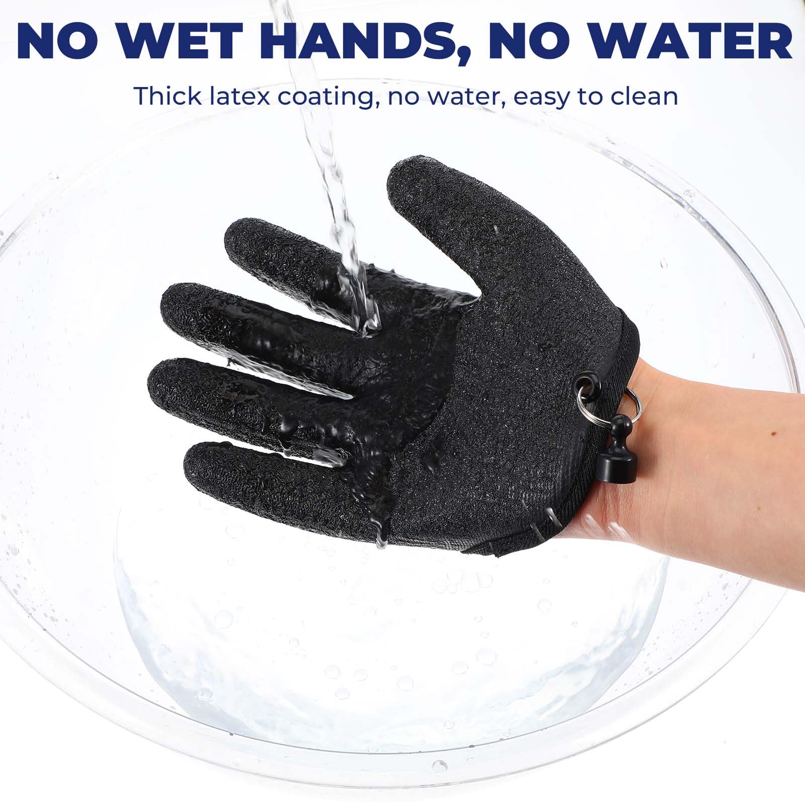 2Pcs Fishing Gloves with Magnet Release Professional Catch Fish Gloves Anti-Slip Ice Fishing Glove Non-Slip Textured Grip Palm Glove for Men Women Handling Cleaning Accessories