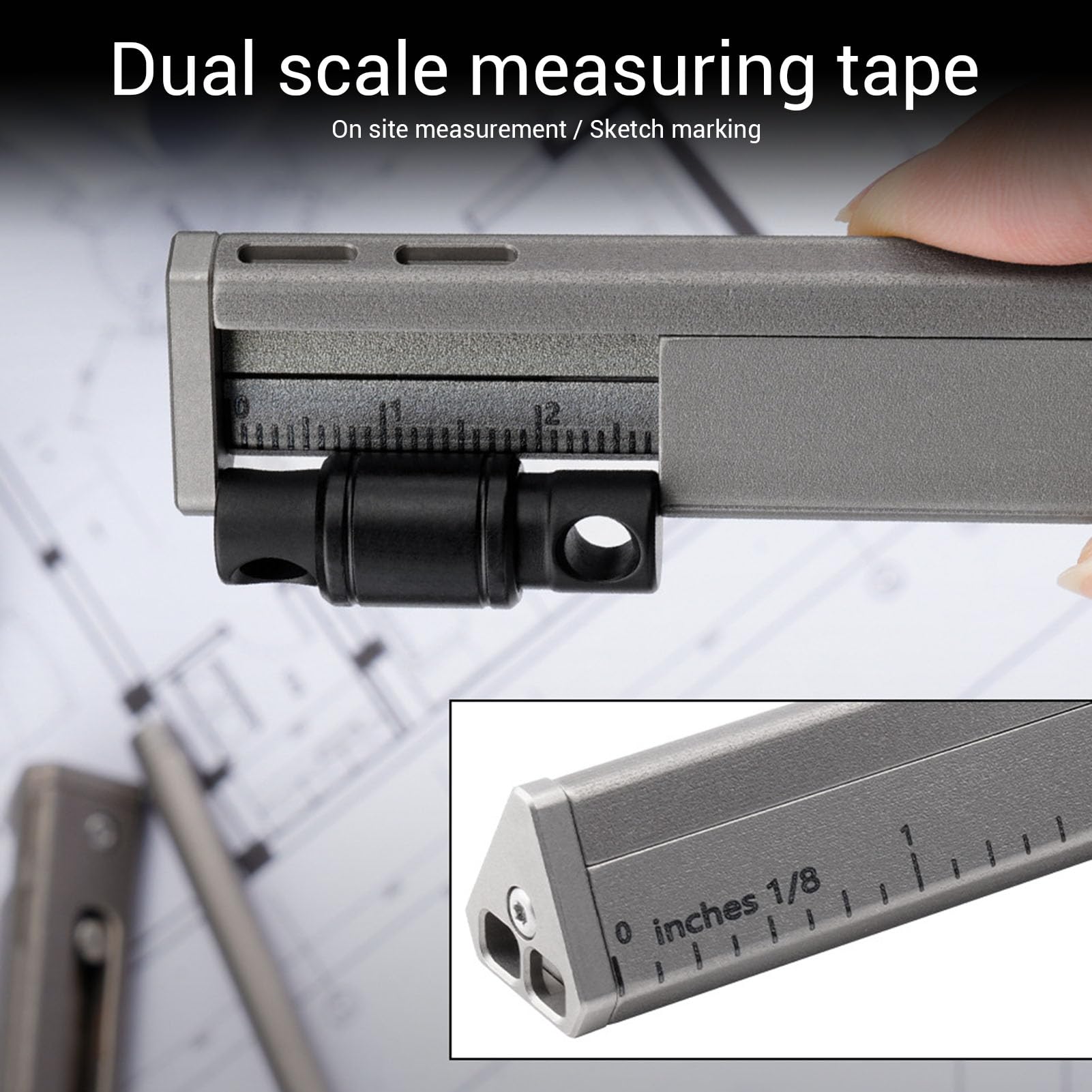Règle D'échelle Architecturale 200 Mm Alliage de Titane Gravée CNC
