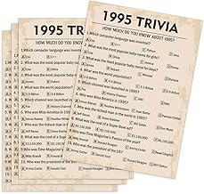 QUPT 30th Birthday Party Games, 1995 Trivia Games, Birthday Party Supplies for Adults, Fun 1995s Party Game,Pack of 30 Cards