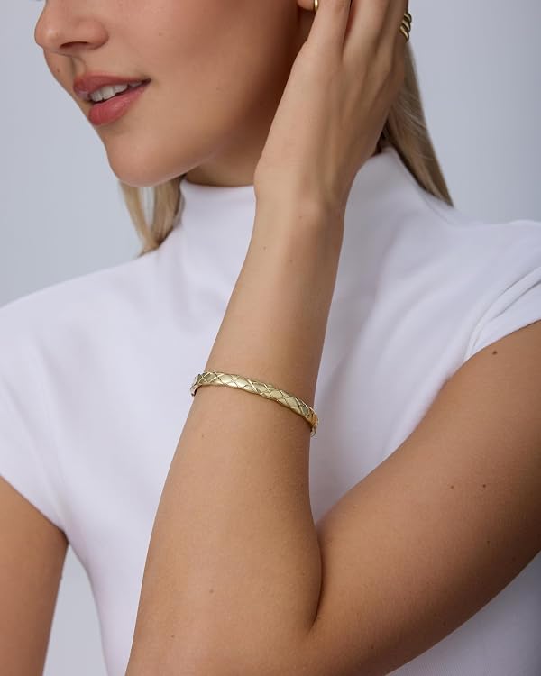 PAVOI Dainty Waterproof Bangle Bracelet, 14K Gold Plated, Yellow Gold, 6.5 by PAVOI - Used condition - Image 5